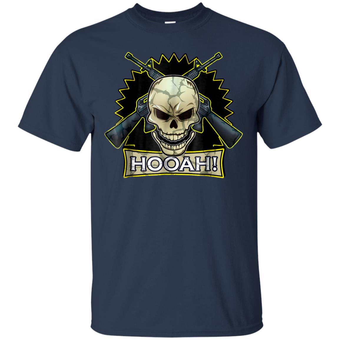 Army Veteran Military Skull Hooah T-Shirt