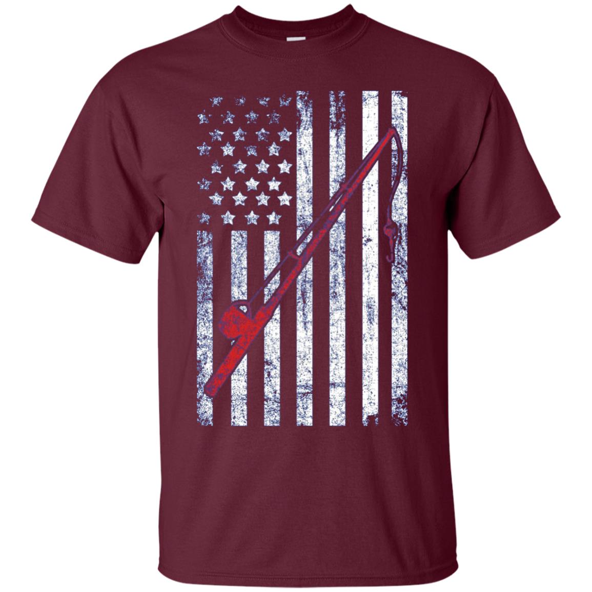 American Flag Patriotic Fishing T shirt