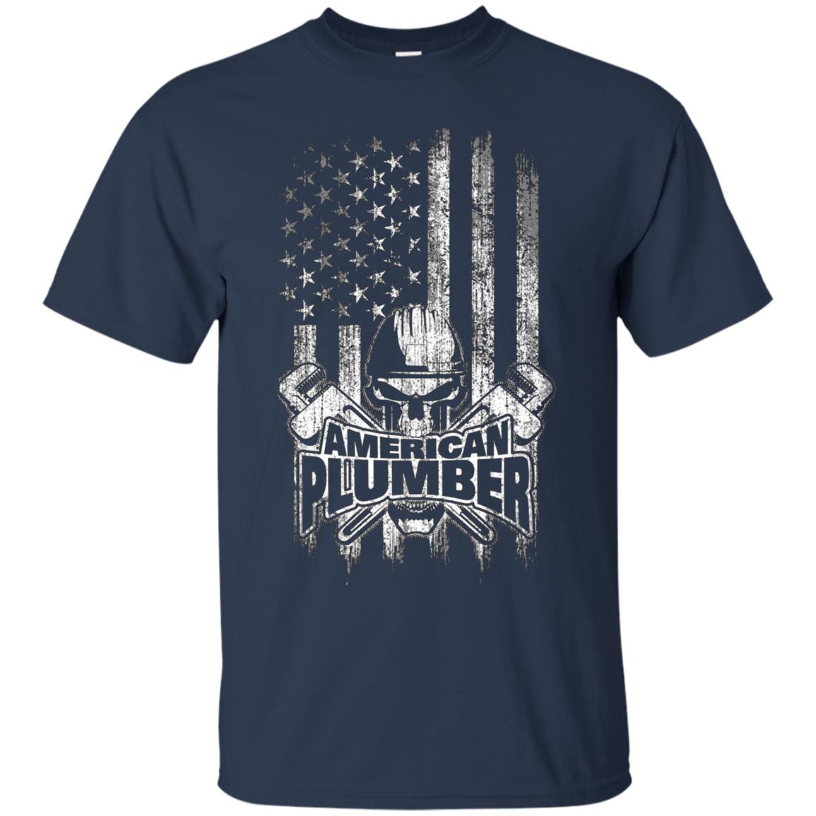 American Plumber T-Shirt Skull and Wrenches