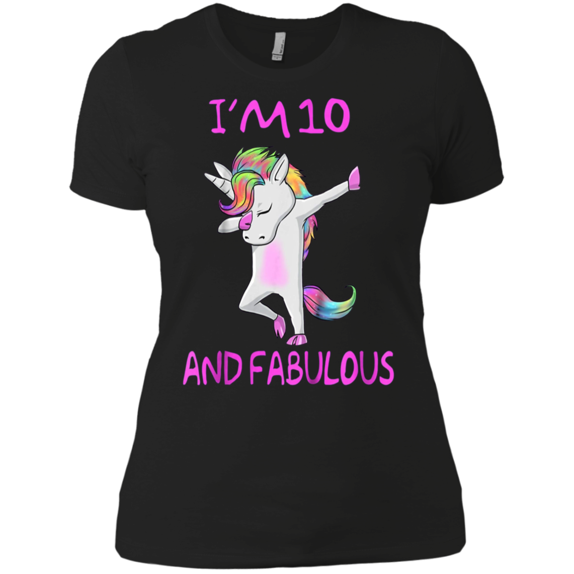 10 and fabulous sweet tenth-Birthday unicorn dab t shirt