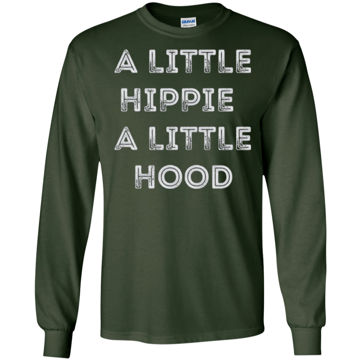 A Little Hippie A Little Hood Distressed Long Sleeve Shirt