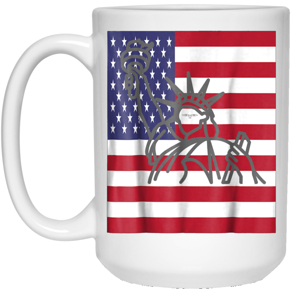 American Flag With Statue of Liberty