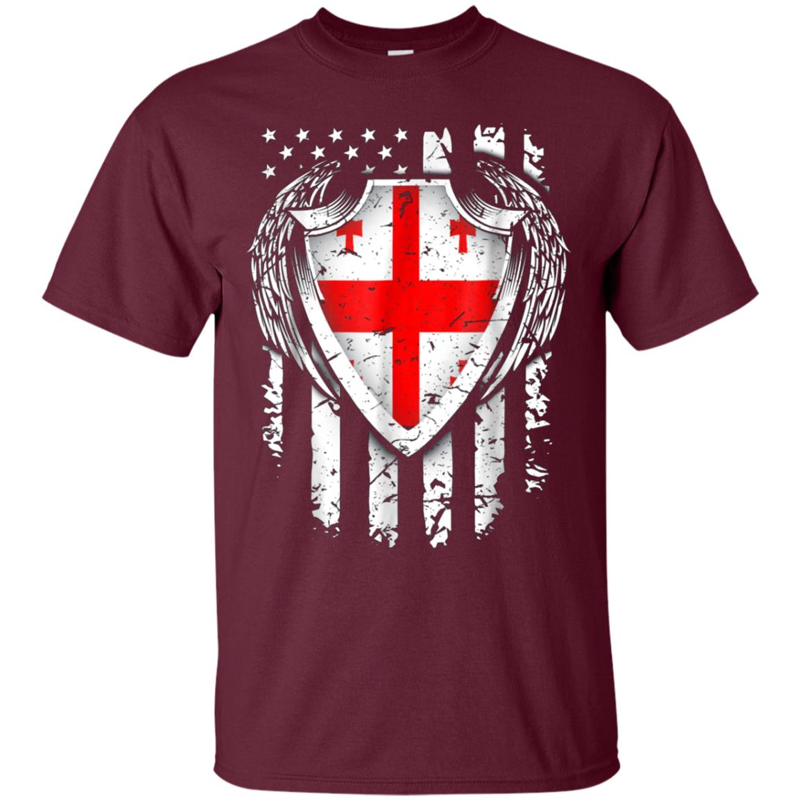 Angel Georgian American Flag Patriotic Georgia USA Tshirt