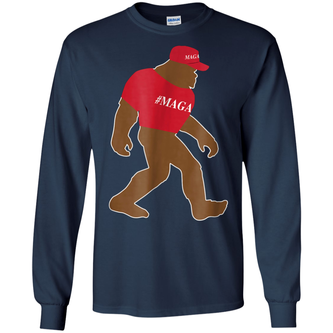 Bigfoot Wearing #MAGA Hat T-Shirt Trump Republican
