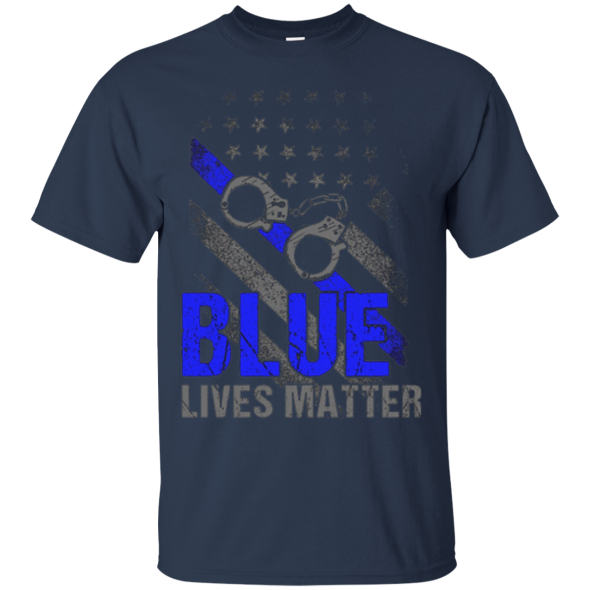 Adult Blue Live Matter Thin Blue Line Support Police T-Shirt