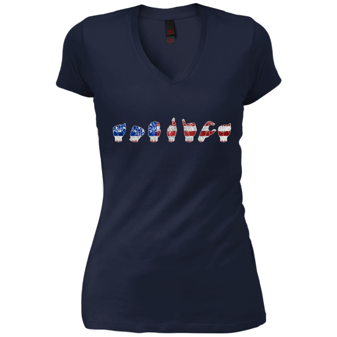 American Flag Patriotic Sign Language ASL Long Sleeve Shirt