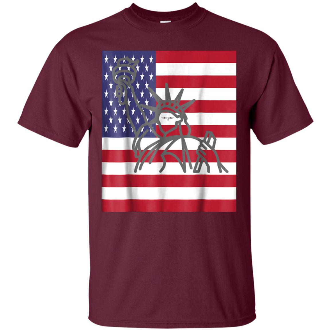 American Flag With Statue of Liberty