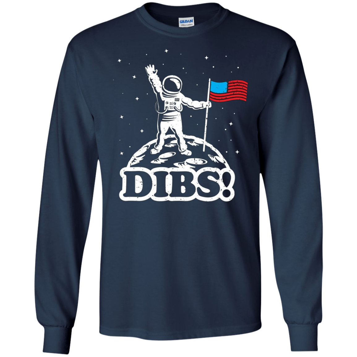 American Flag on Moon July 4th funny t shirt Astronaut space