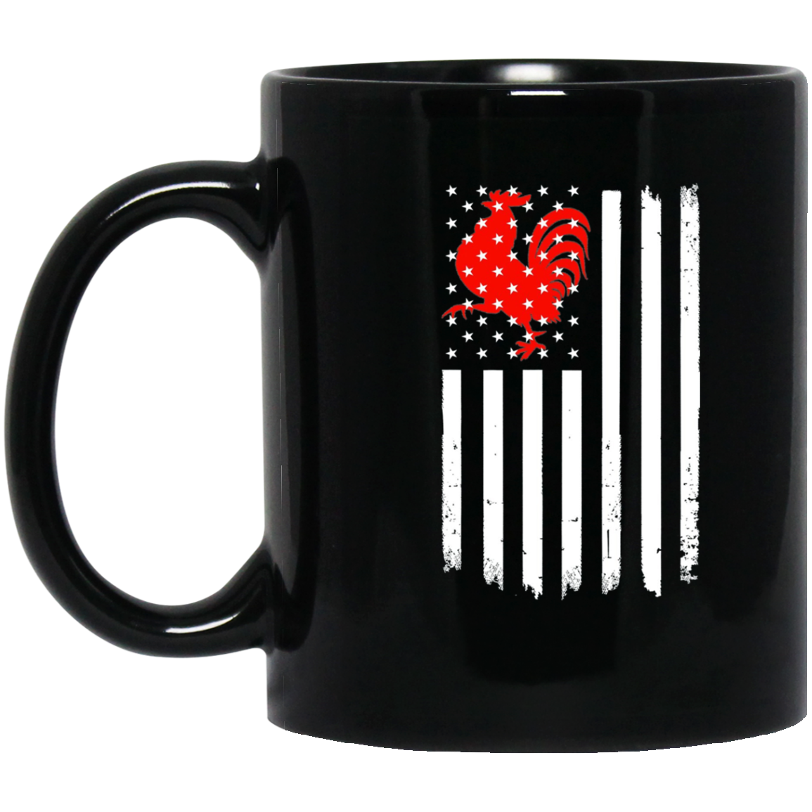 American US Flag Rooster Chicken T Shirt-Funny Patriotic Tee