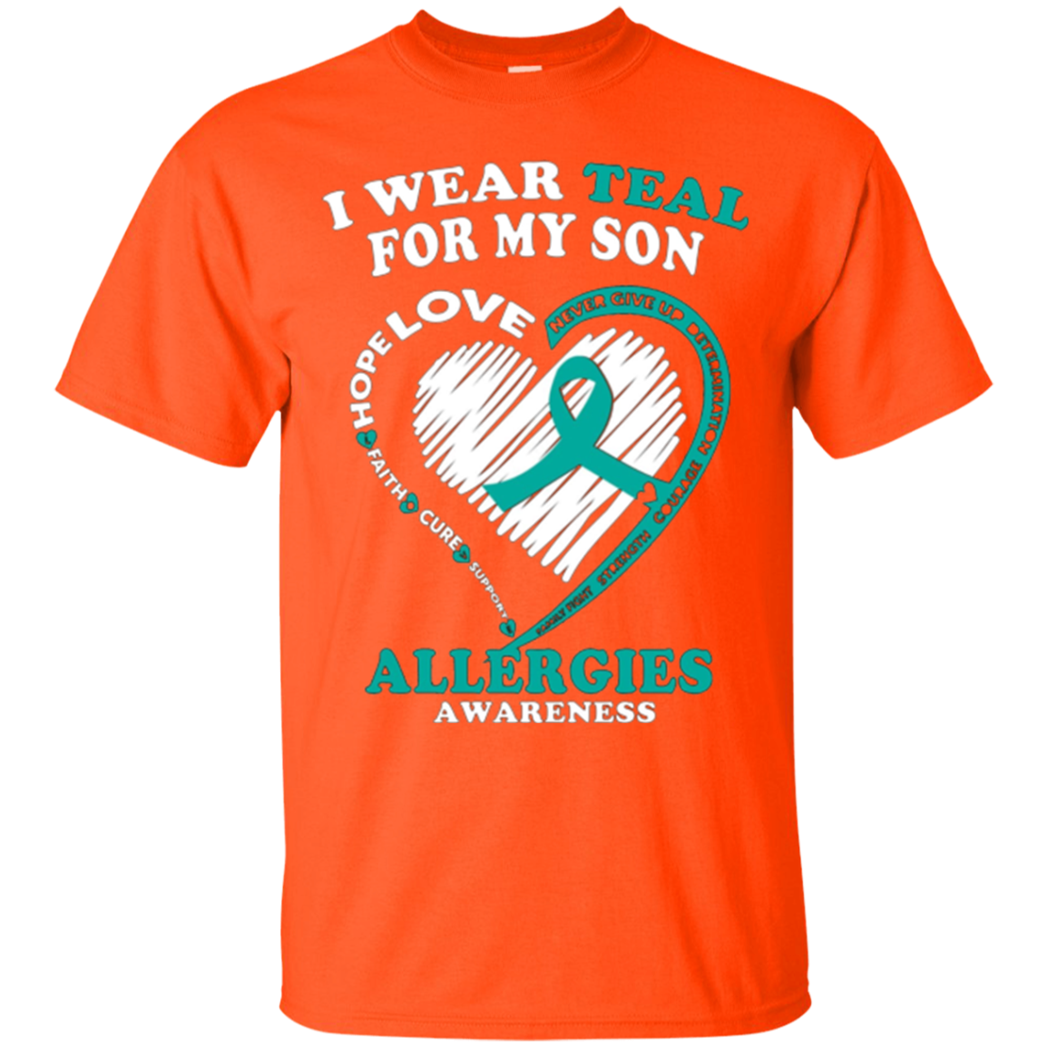 T-shirt de sensibilisation aux allergies - Je porte du sarcelle pour mon fils