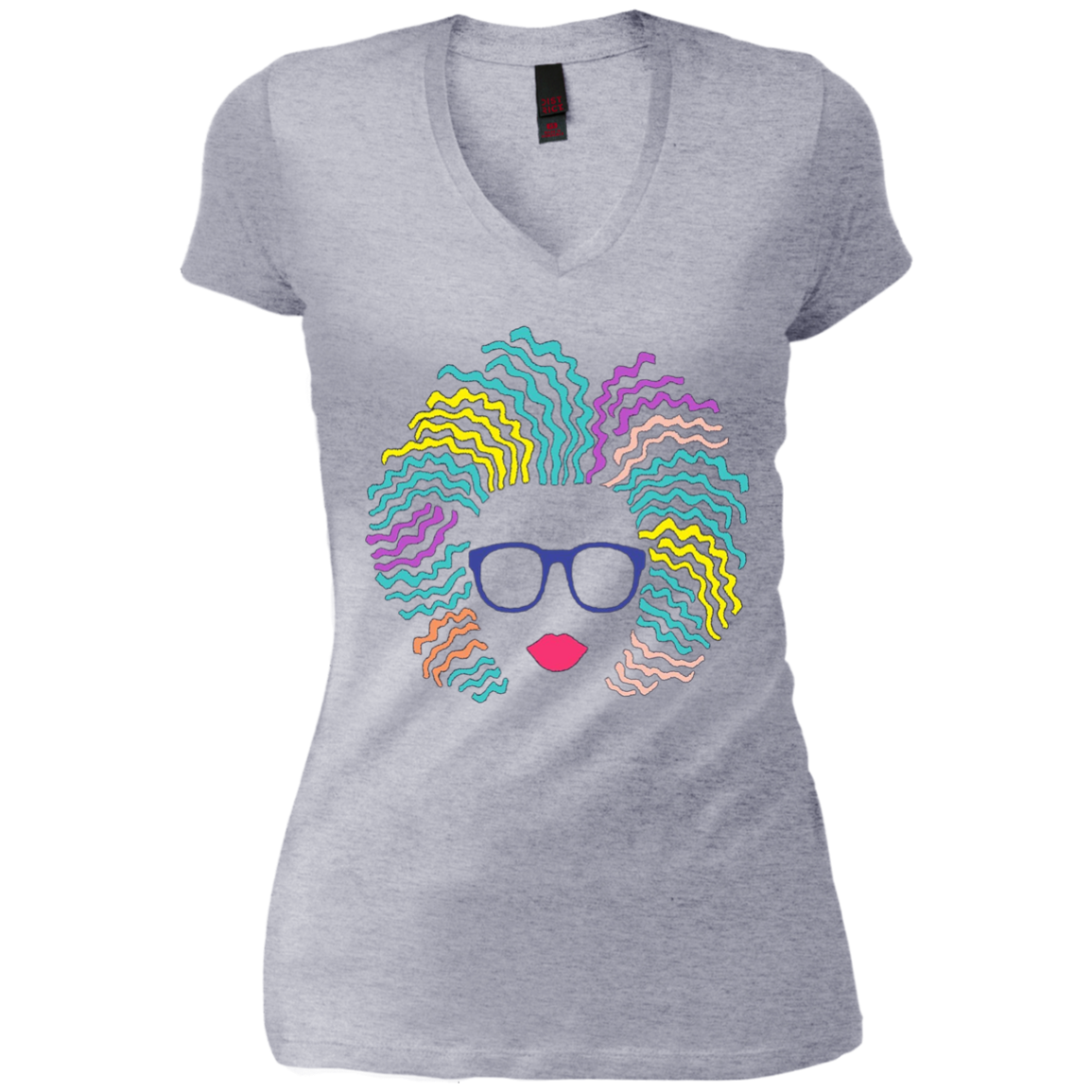 Afro Girl T-Shirt: Natural Hair & Glasses, Black Women Art