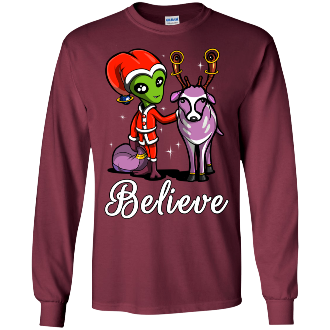 Alien Santa Christmas Funny Ufo Reindeer T-Shirt