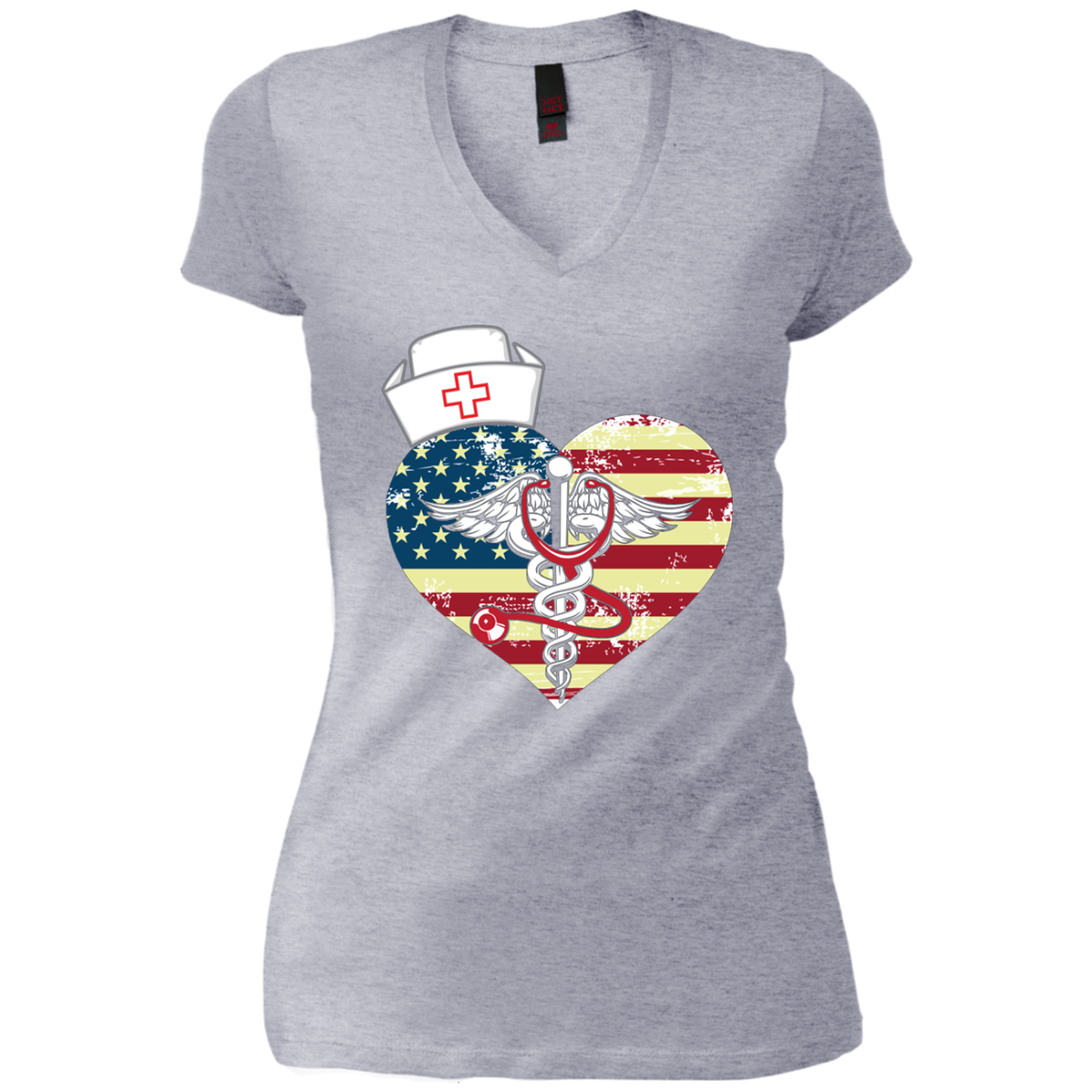 American Flag Nursing Heart National Nurse Week T-shirt