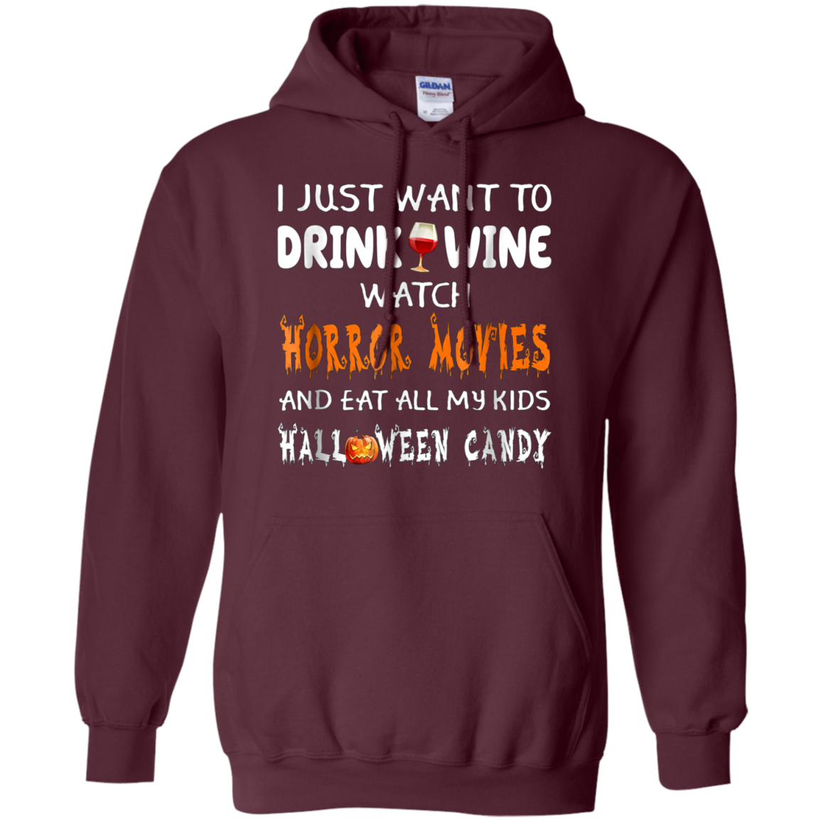 Asat - I just want to drink wine watch horror movies T-Shirt