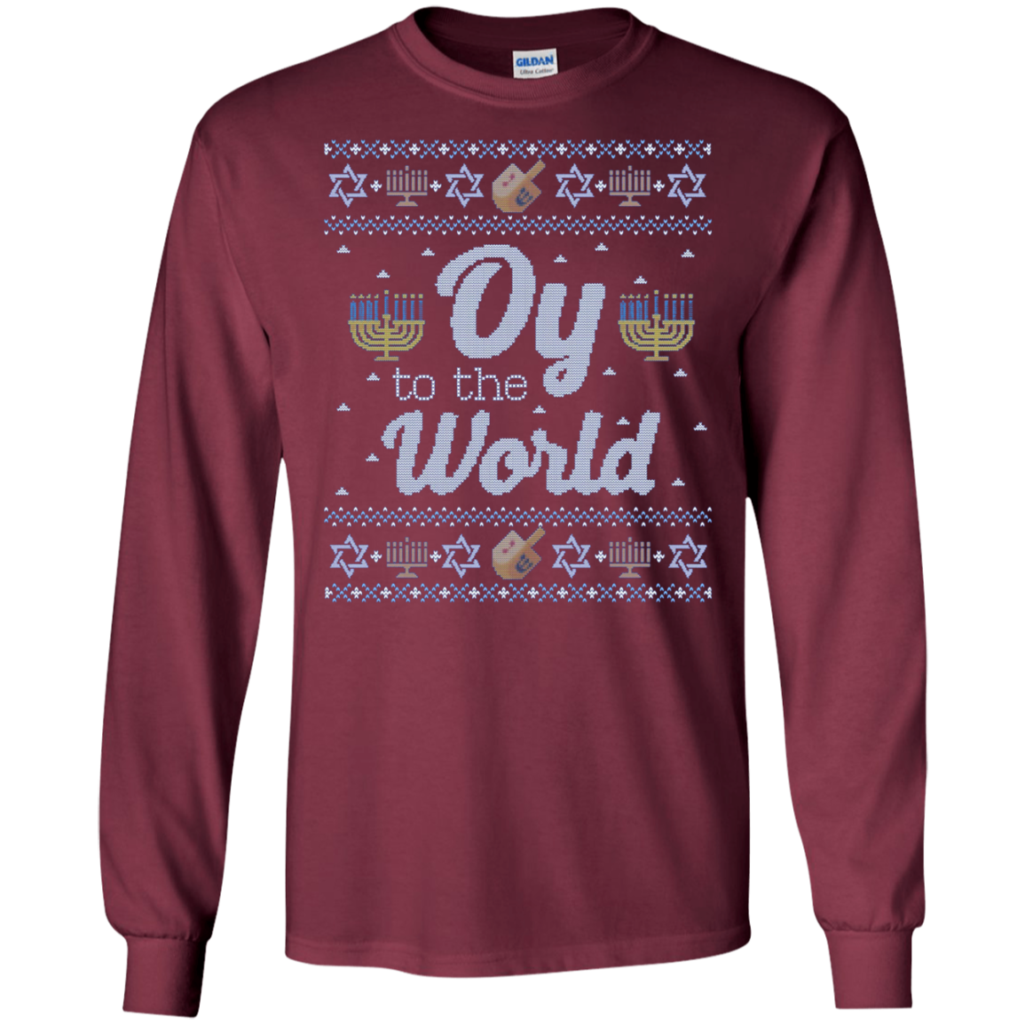 Funny Hanukkah Sweater Long Sleeve Shirt, Oy to the World