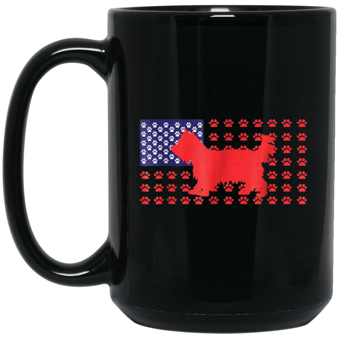 4th of July Tshirt - Funny Yorkshire Terrier American Flag