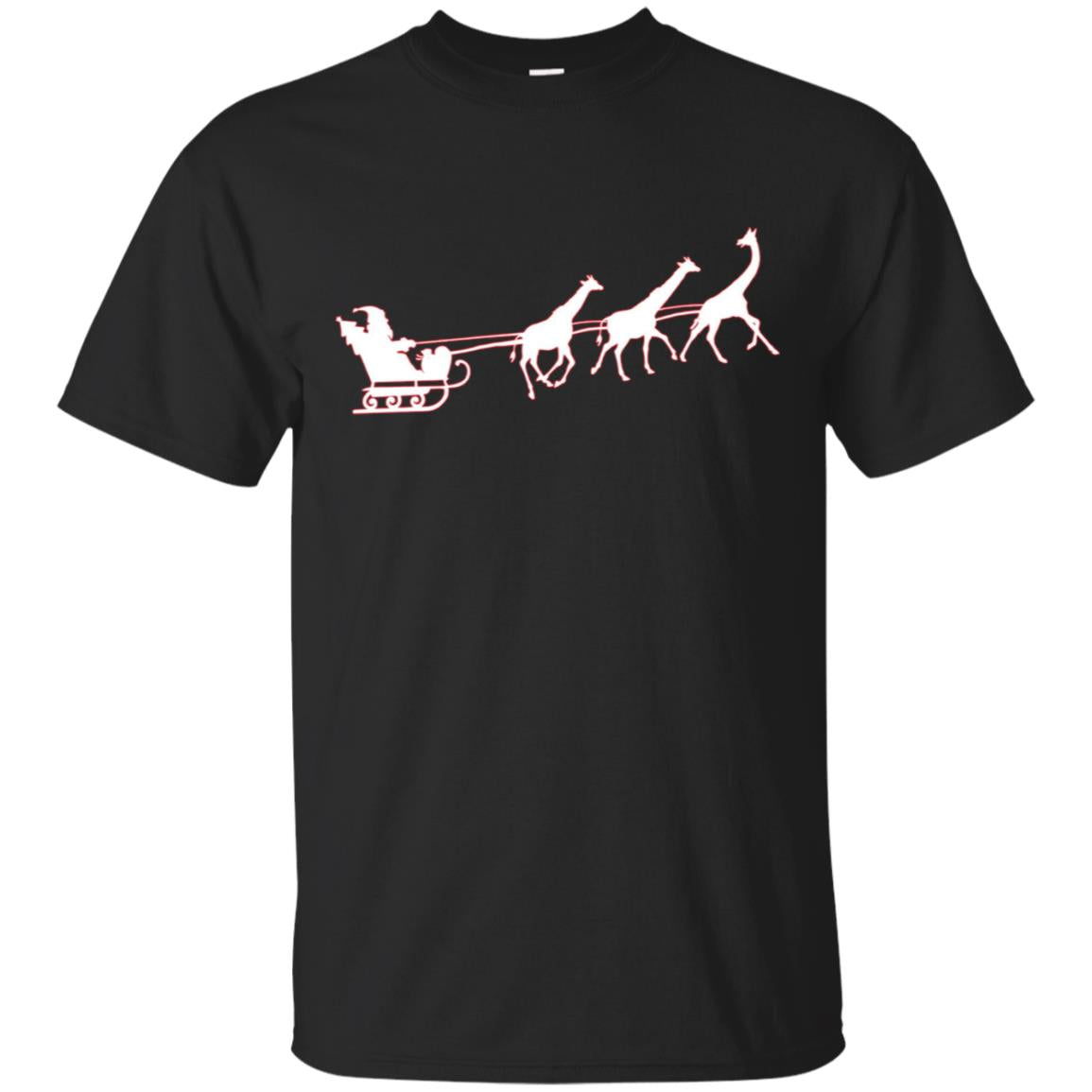African Santa Sleigh Giraffe T-shirt Merry Christmas Gifts