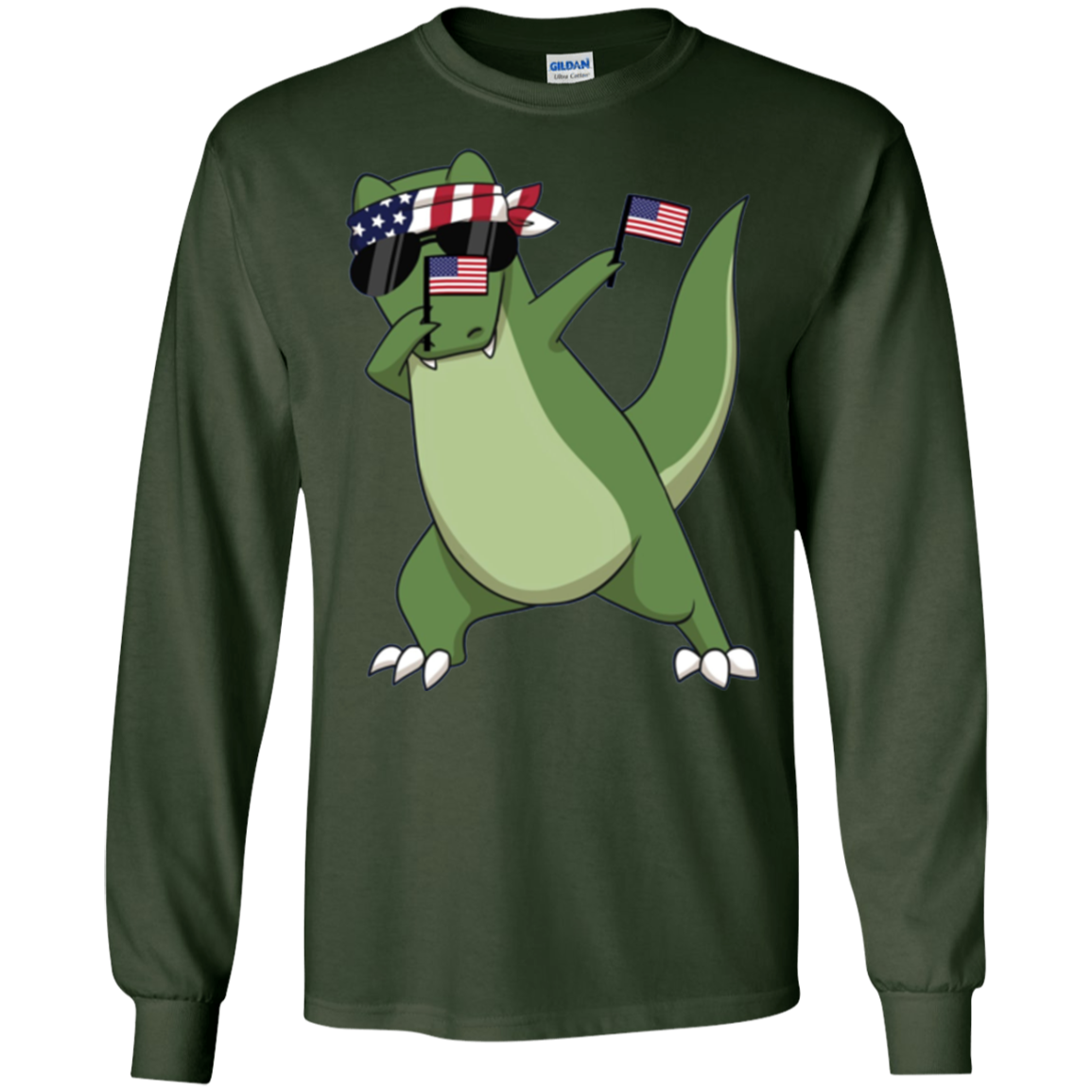 American Pride T-Rex Dinosaur USA Dabbing Funny T Shirt