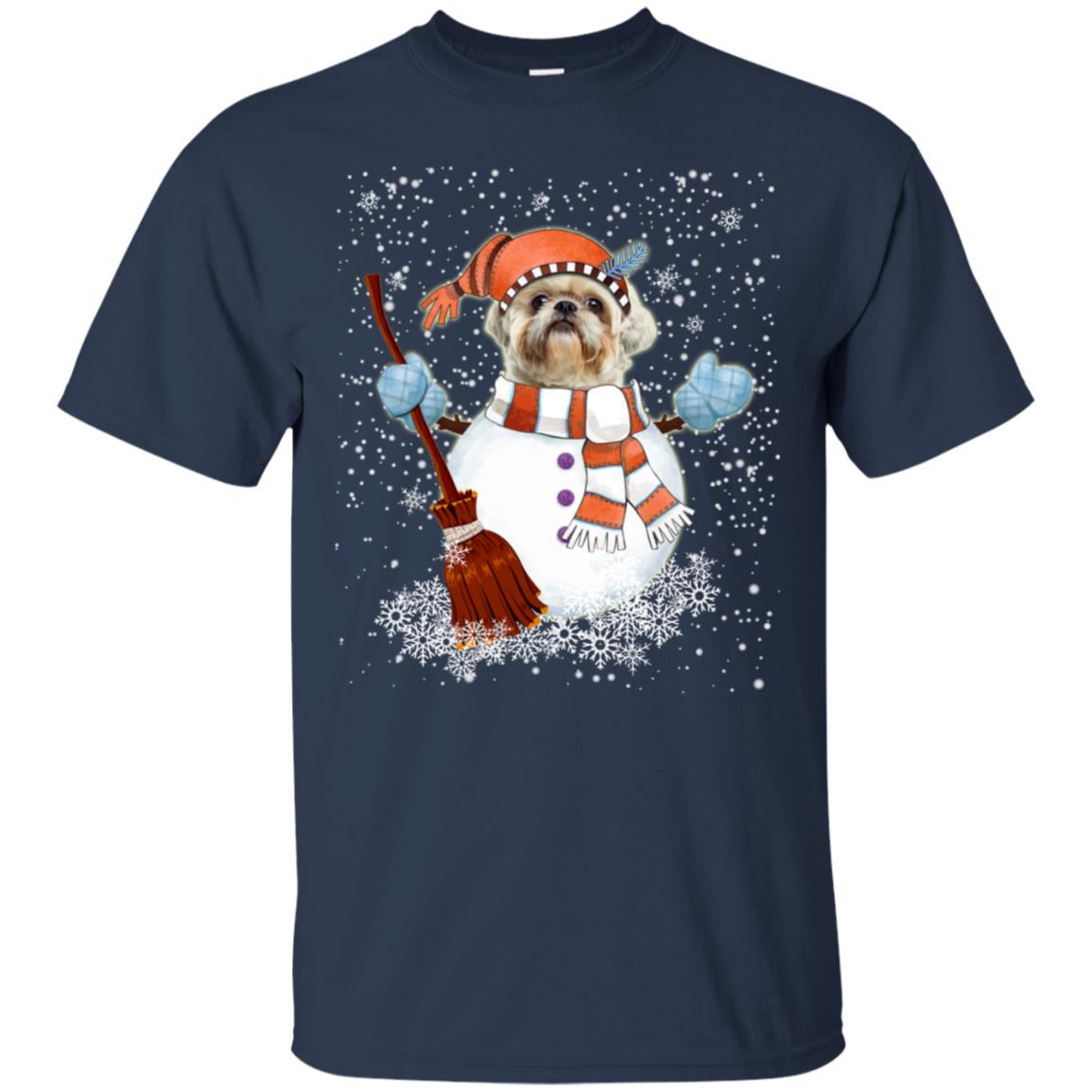 Christmas Snowman Shih Tzu Funny T-shirt