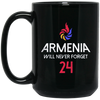 Image of Armenia Will Never Forget T-shirt for to show Armenian Pride