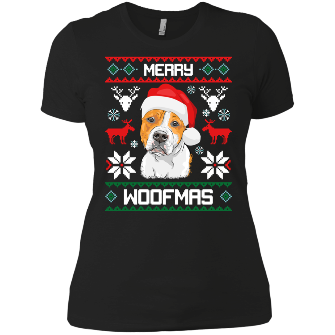 Amstaff Merry Woofmas Christmas Gift T-Shirt