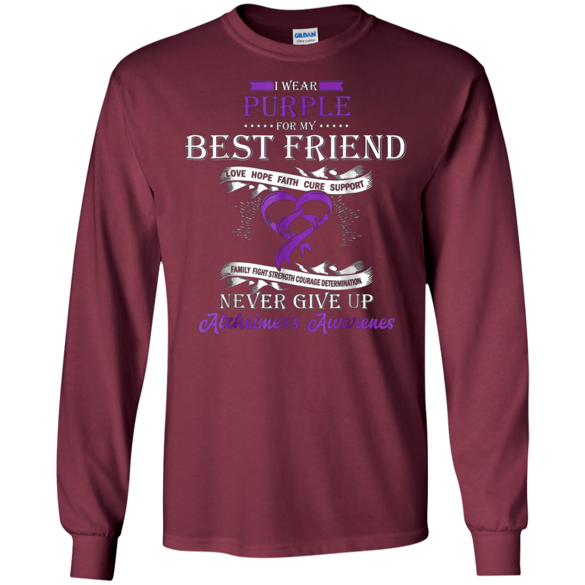 Alzheimer's Awareness Shirt I Wear Purple For My Best Friend