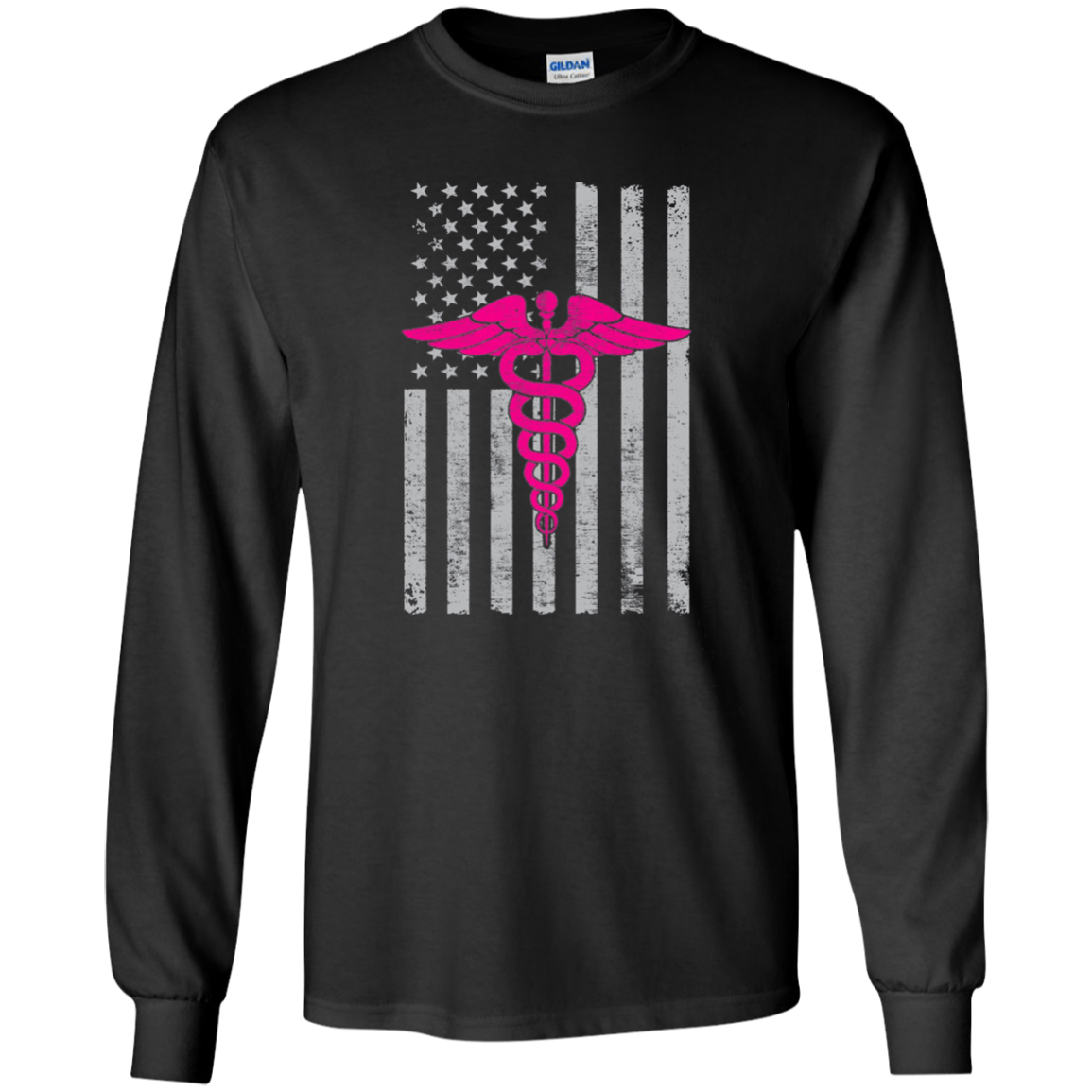 American Flag Nurse Long Sleeve Shirt Gift
