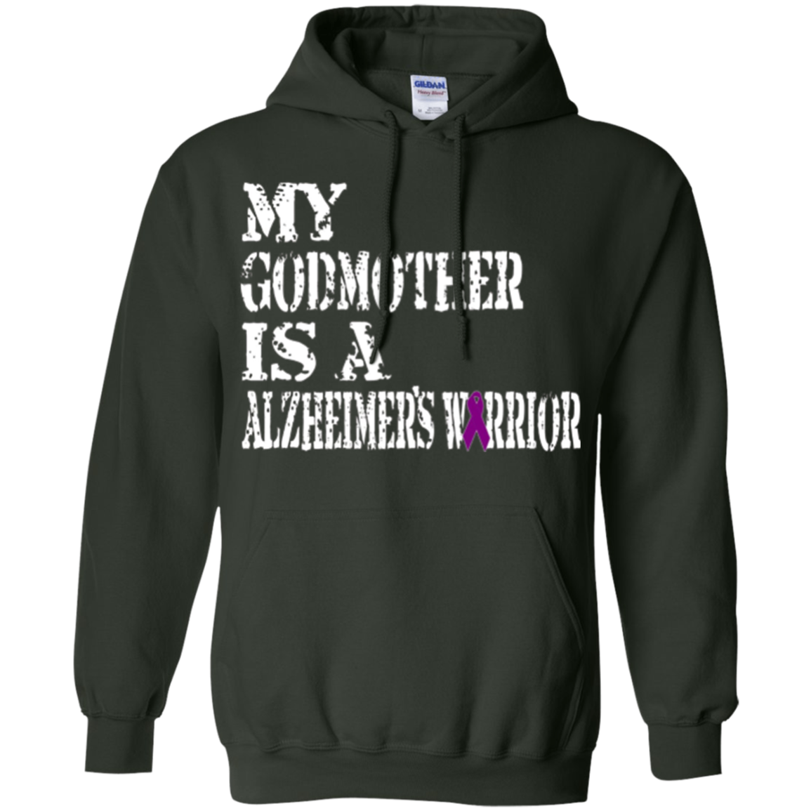 Alzheimer's Awareness Tshirt For Godmother Purple Ribbon Tee