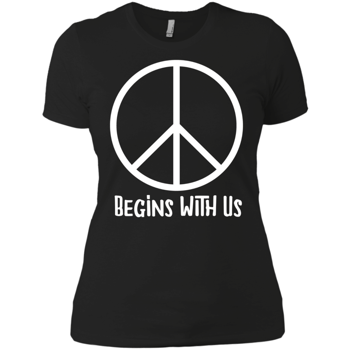 AM Peace Sign Shirts: Peace Begins With Us Symbol T-Shirt