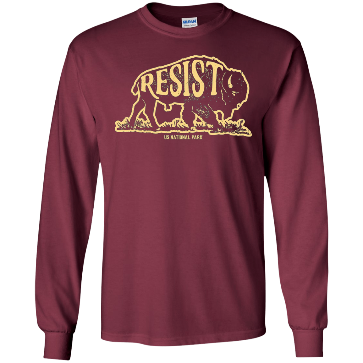 ALT US National Park Resist Service T shirt Bison Vintage