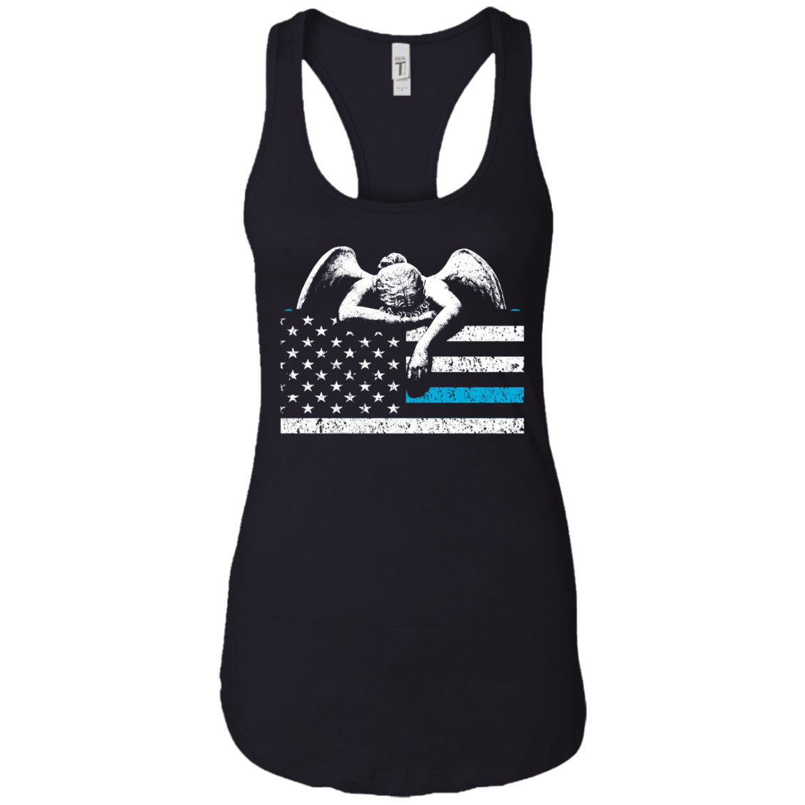 Angel Weeping Thin Blue Line Flag to Honor the Fallen