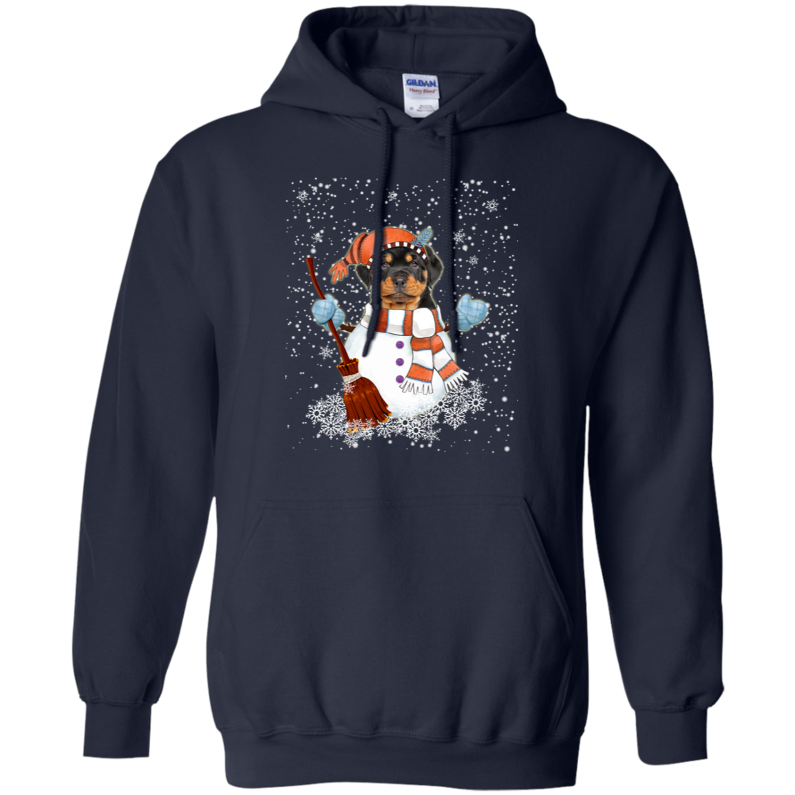 Christmas Snowman Rottweiler Funny T-shirt