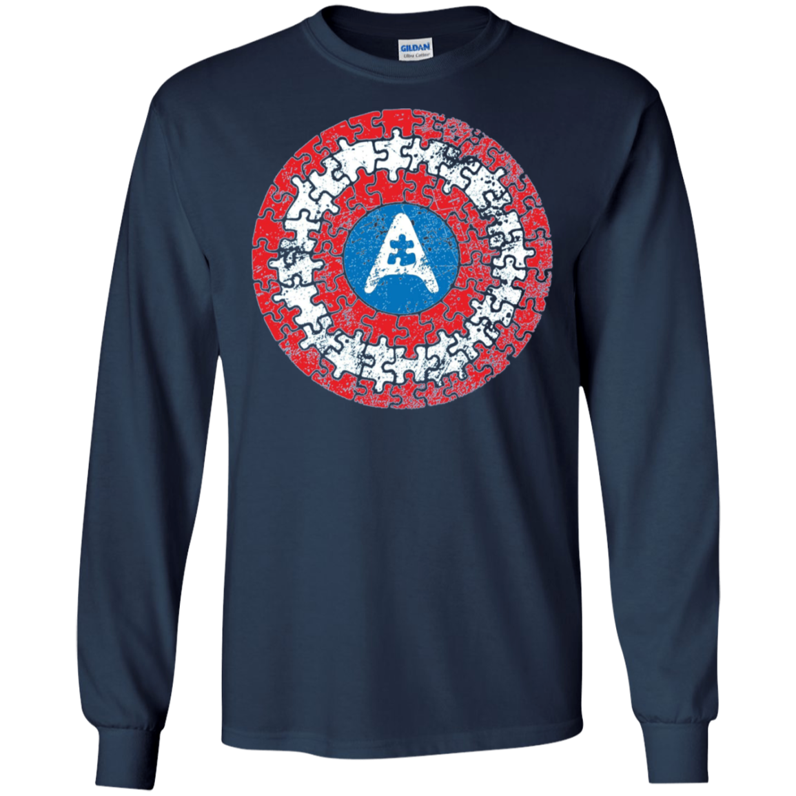 Autism Awareness Shirts Captain Autism Superhero Shield Tee