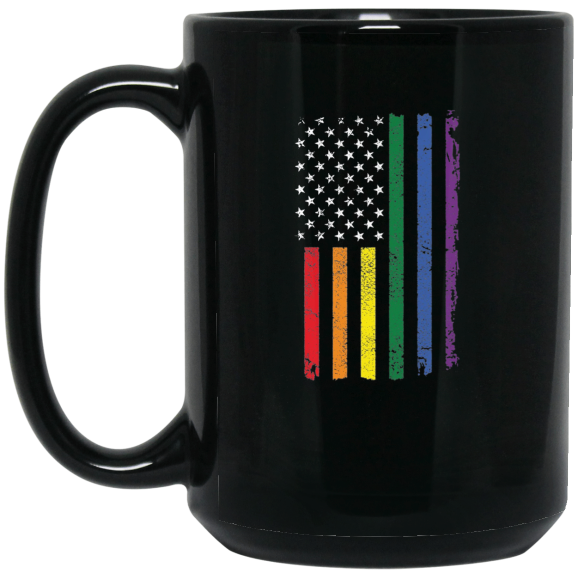 American Flag Rainbow LGBT Supporter Long Sleeve Tshirt