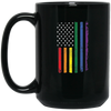 Image of American Flag Rainbow LGBT Supporter Long Sleeve Tshirt
