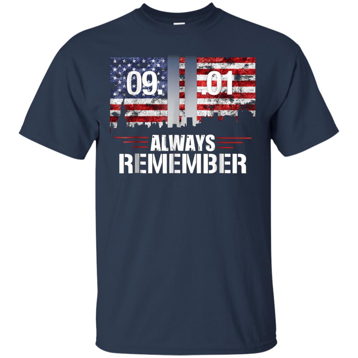 Always Remember 9/11 Memorial USA Flag Patriot Day Tee