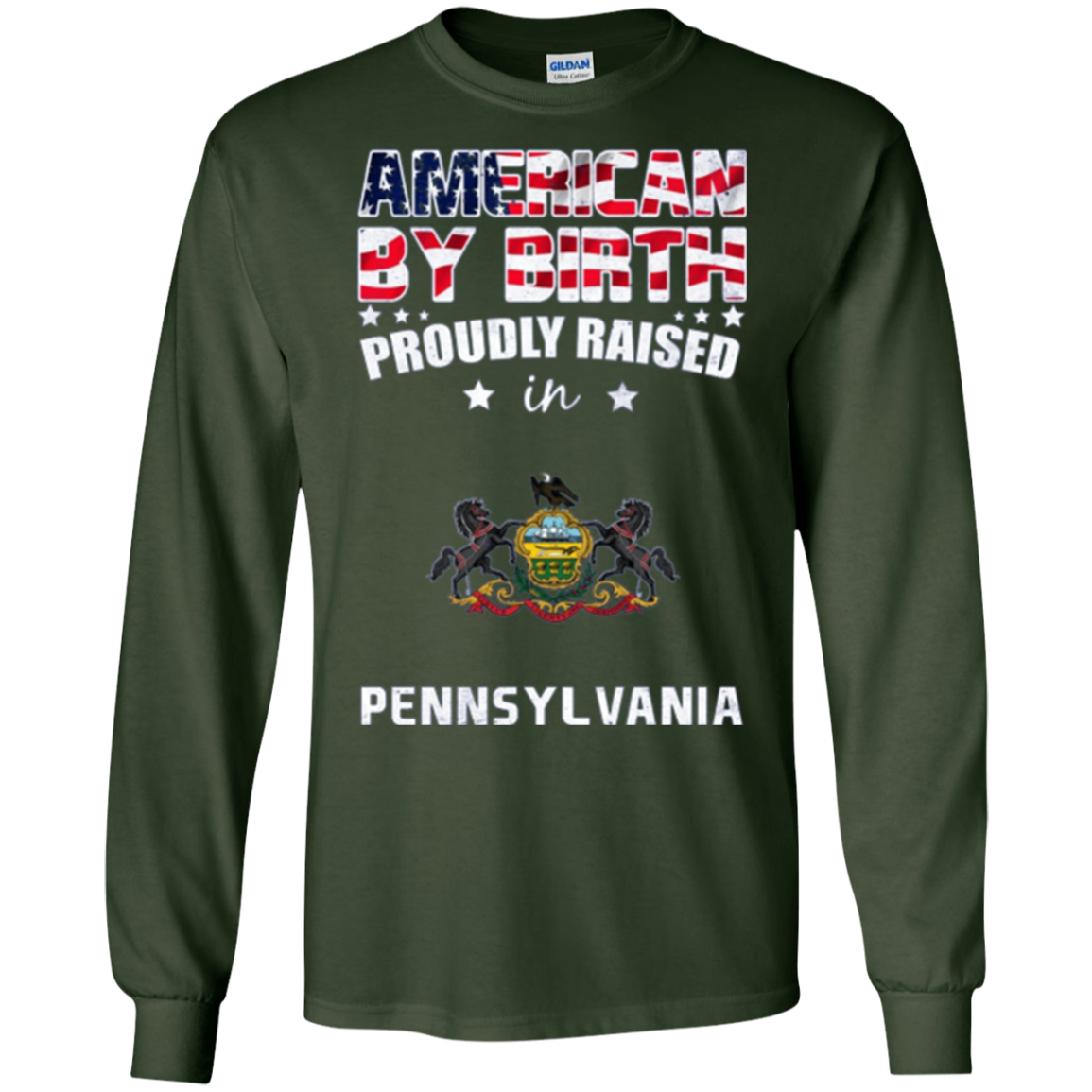 American By Birth Proudly Raised In Pennsylvania Flag Shirt