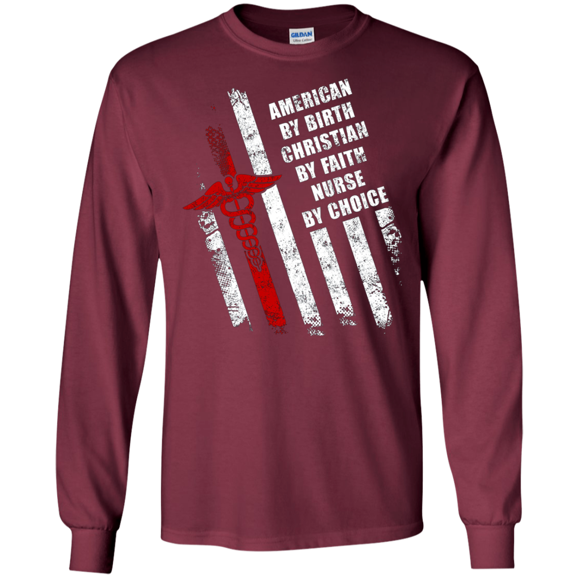 American By Birth Christian By Faith Nurse T-shirt