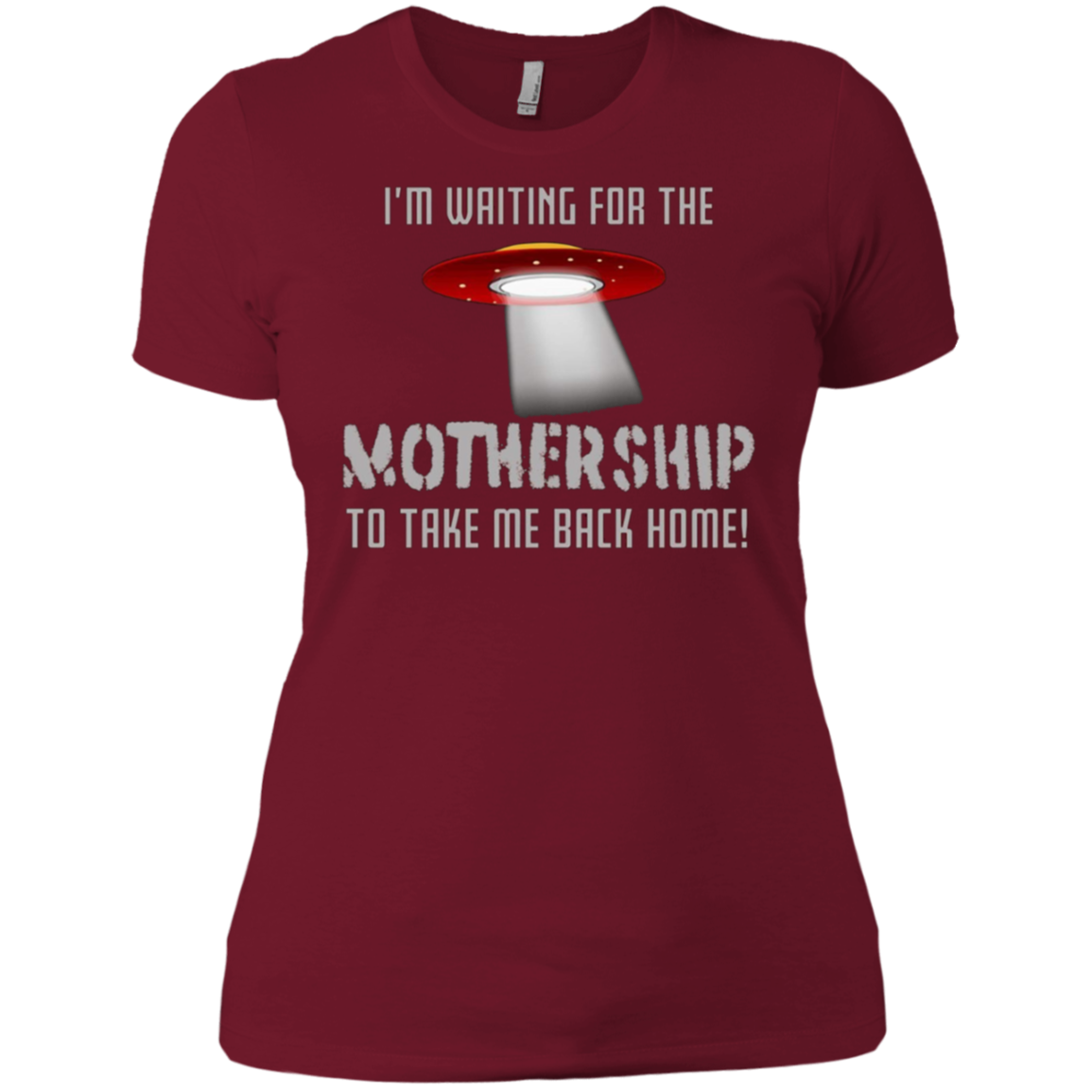 "I'm waiting for the Mothership" funny Ufo t-shirt