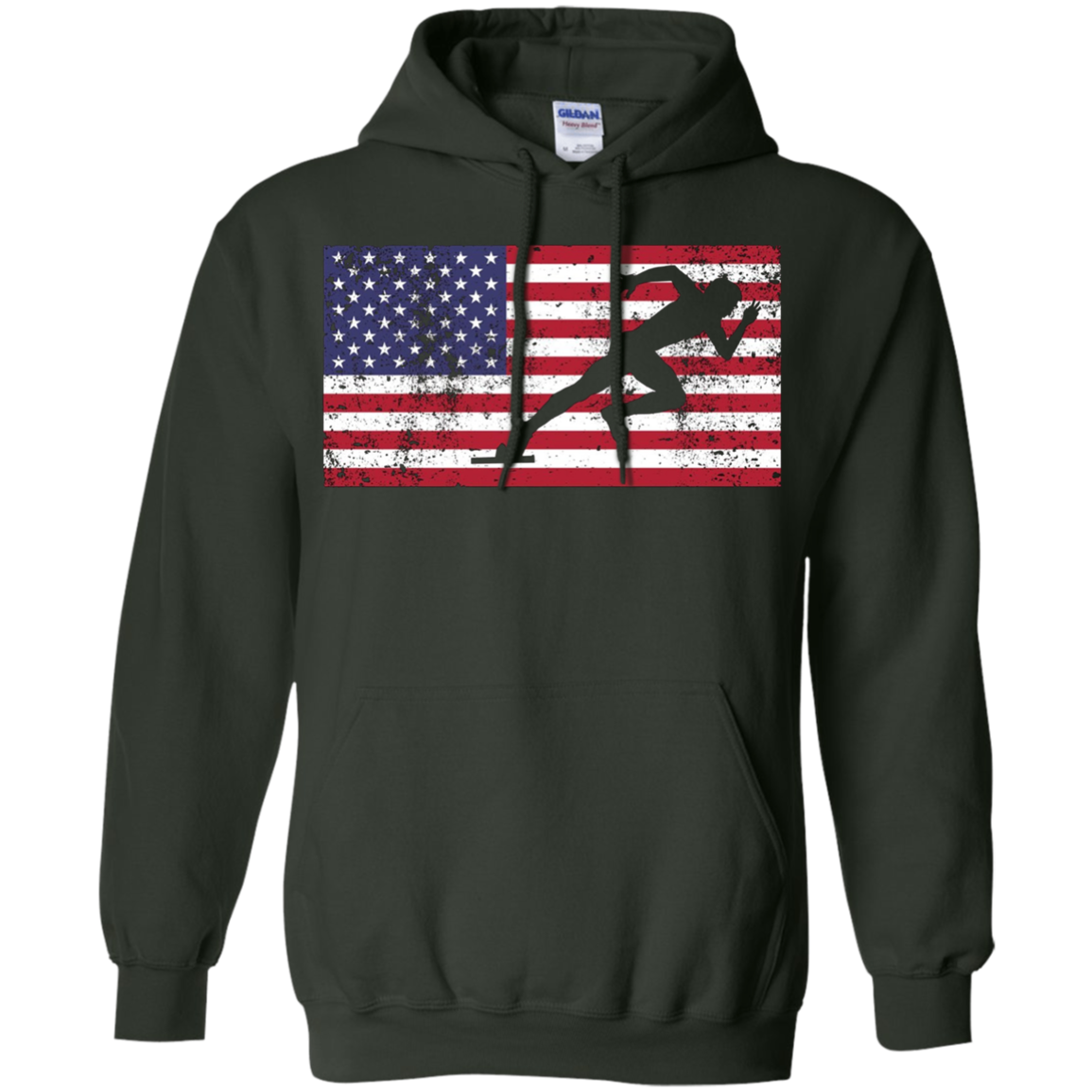 American Flag Runner Sprinter USA Patriotic T-Shirt Sport
