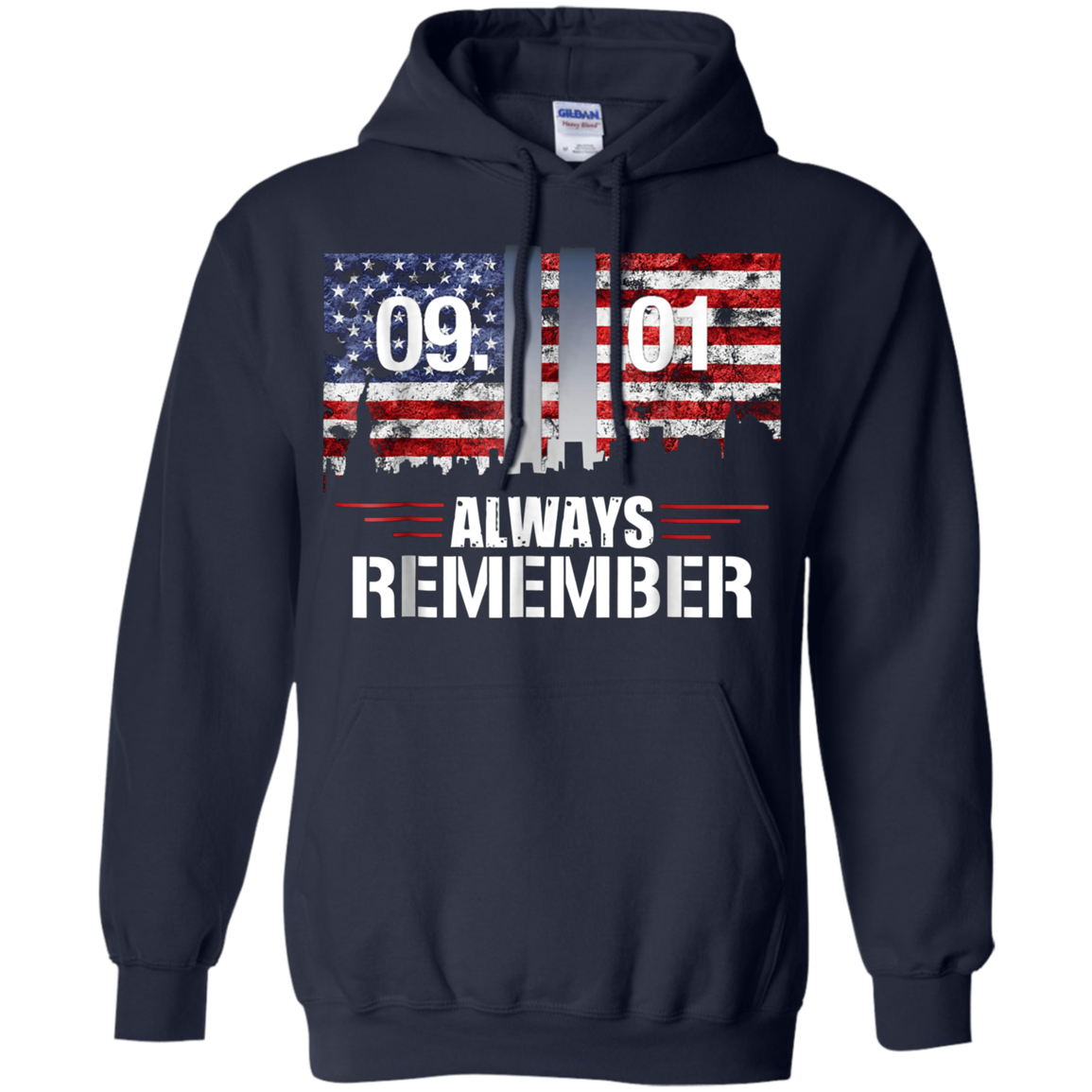 Always Remember 9/11 Memorial USA Flag Patriot Day Tee