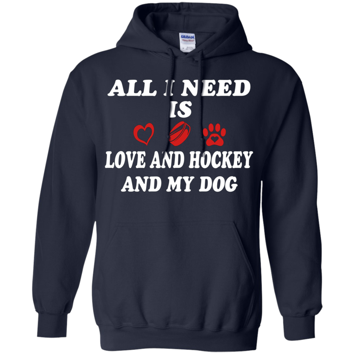 all i need is love and hockey and my dog t-shirt