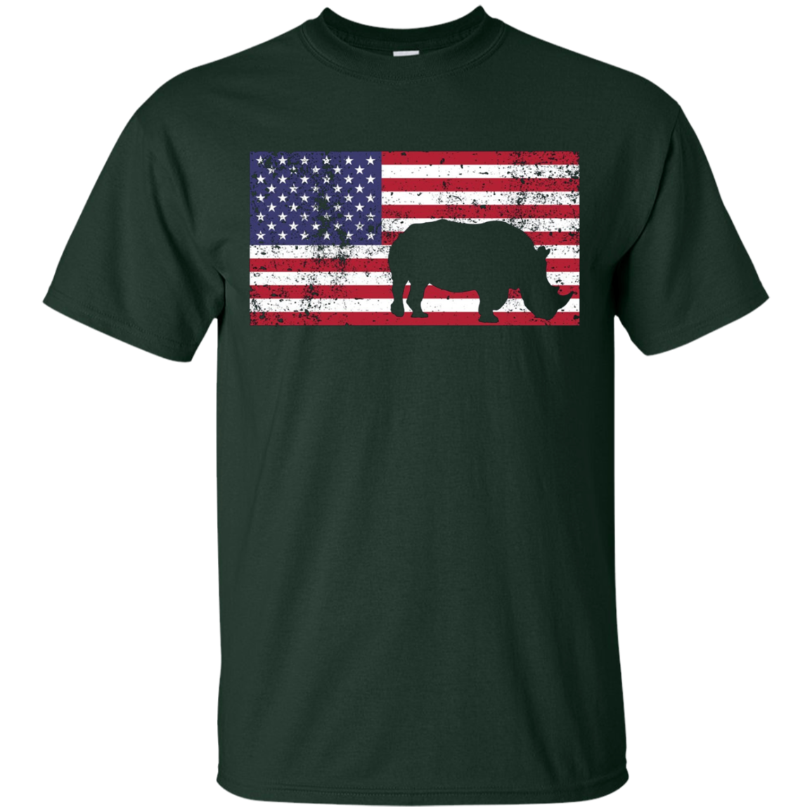American Flag Rhino Love Conservation Rhinoceros T-Shirt Fun