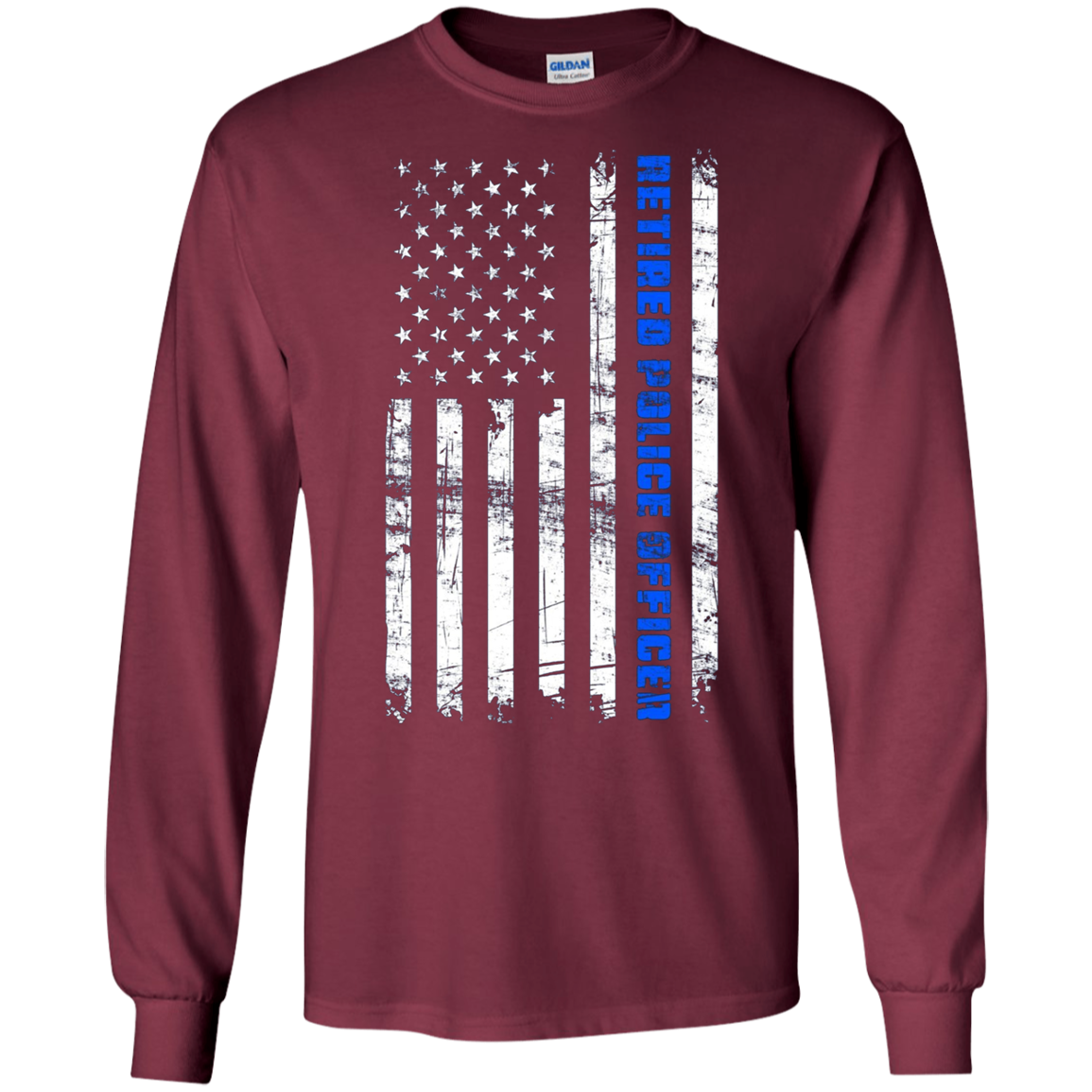 American Flag Retired Police Officer Shirt