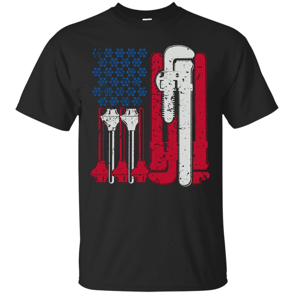American Flag Plumber Wrench T-Shirt