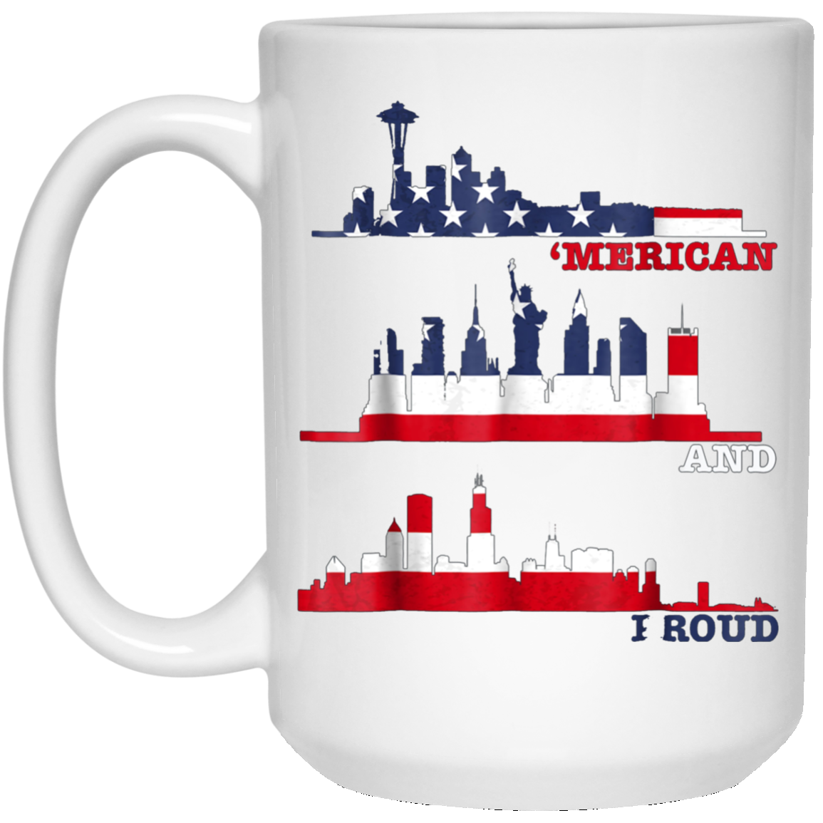 'Merican and Proud Awesome Patriotic 4th July T-Shirt