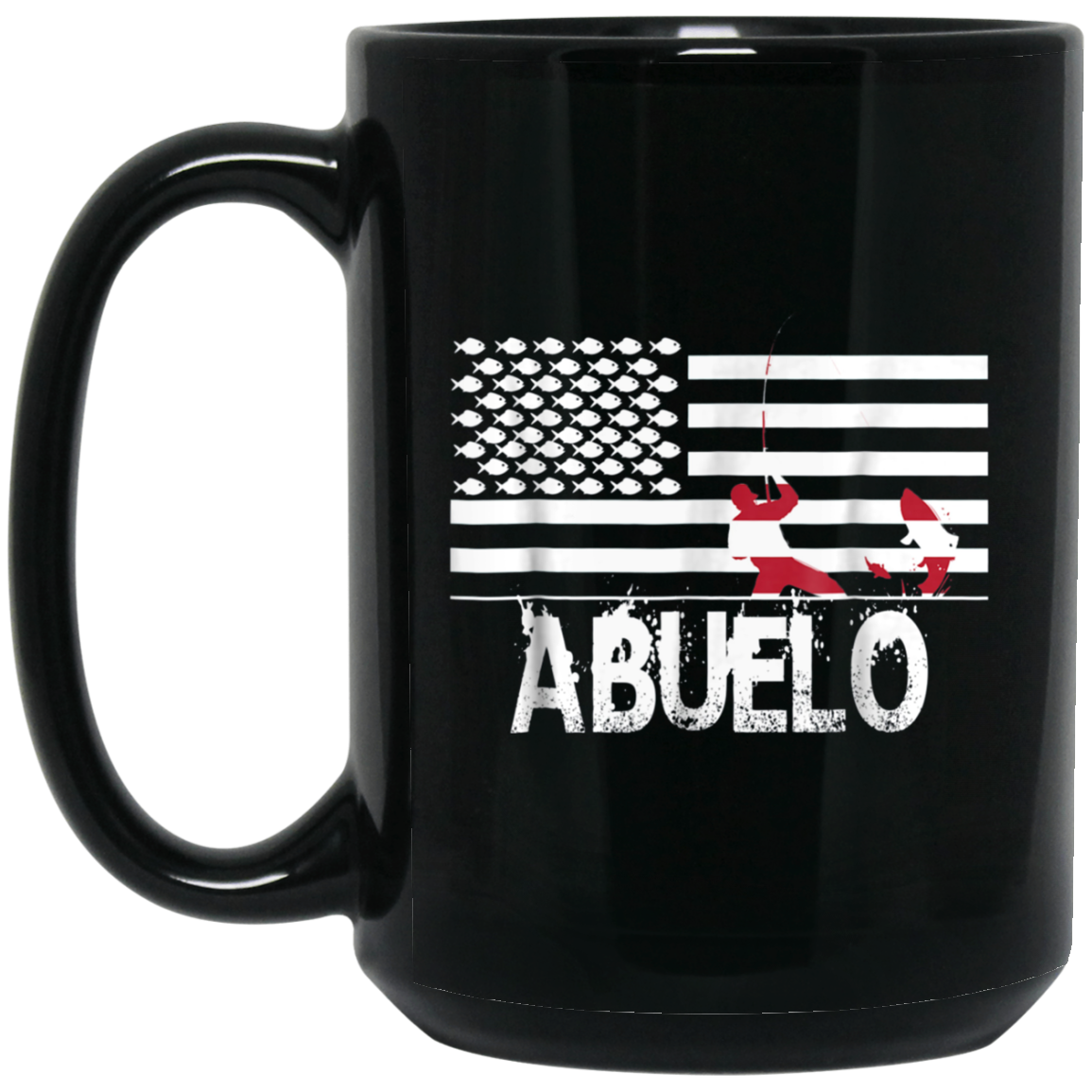 ABUELO Fishing Shirt with Patriotic Flag - Fishing Dad Gifts