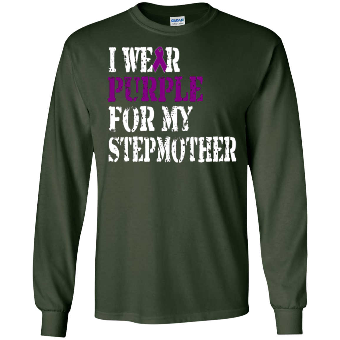 Alzheimer's Awareness Tshirt I Wear Purple For My Stepmother