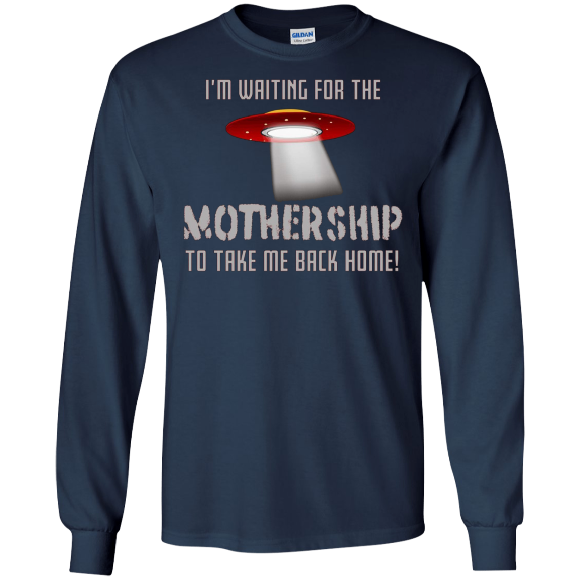 "I'm waiting for the Mothership" funny Ufo t-shirt