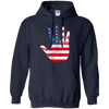 Image of American Flag Waving Hand Hi Five Patriotic Novelty T Shirt